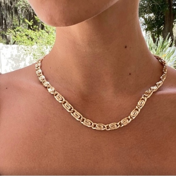 Pretty Bird 14k Vermeil Swirl Link Gold 925 Necklace-NIB 🦅 - Picture 4 of 6